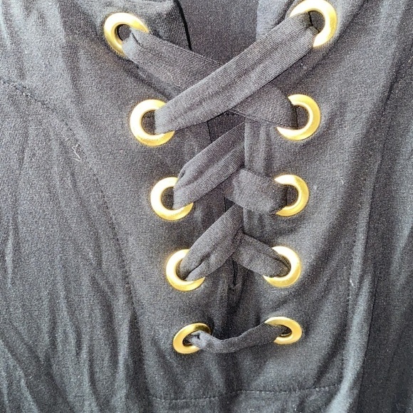 INC Solid Lace-Up Tee Top - Picture 3 of 6